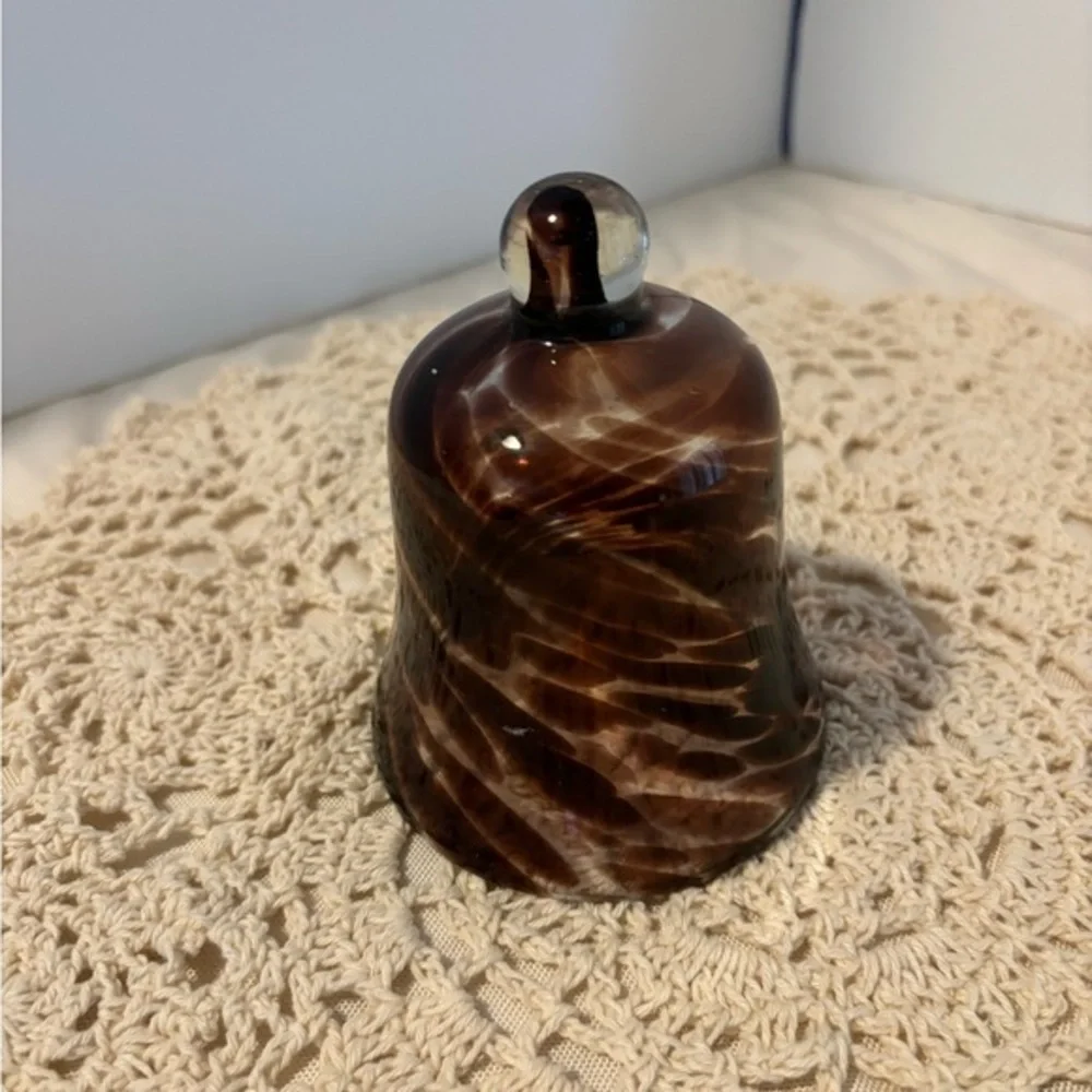 Vintage Handblown Glass Tortoise Shell Peg Votive